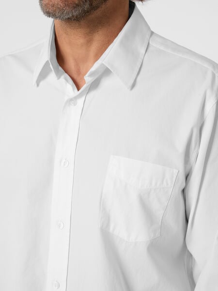 Herrenhemd Chambray 1947 Weiß, Detailsicht