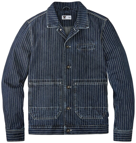 Herren-Hemdjacke gestreift Denim