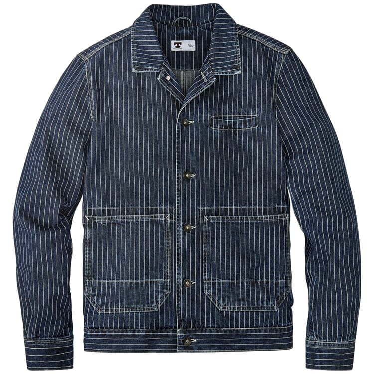 Veste-chemise pour homme à rayures, Denim