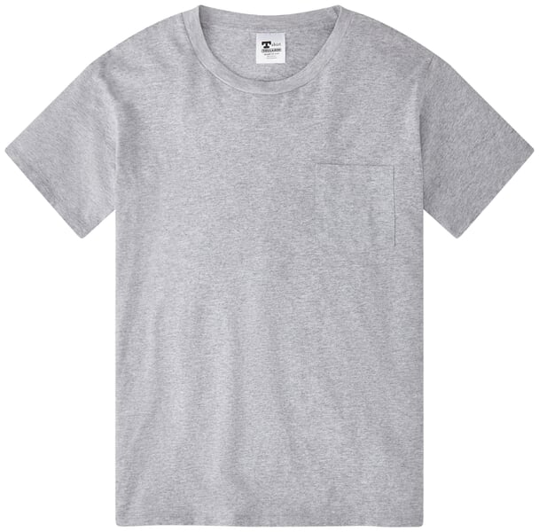 Herrenshirt Brusttasche Graumelange