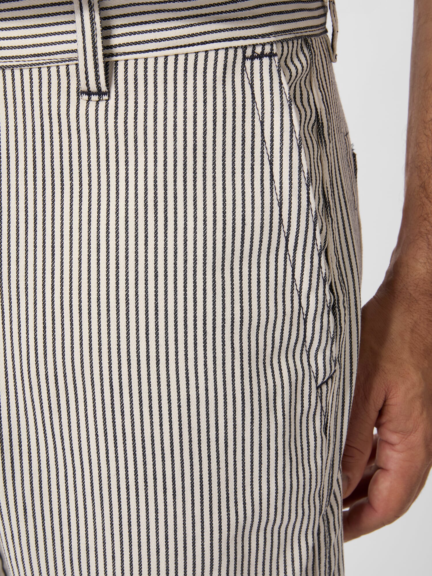 Men's striped trousers, Offwhite-Navy | Manufactum