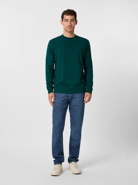 T-shirt homme Heavy Jersey Vert bouteille, présenté sur un modèle