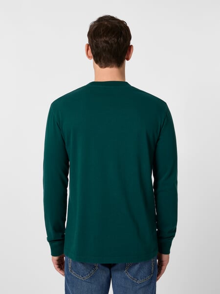Men's shirt heavy jersey Bottle green, presented on a model
