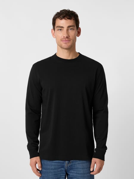 Herrenshirt Heavy Jersey Schwarz, Tragebild