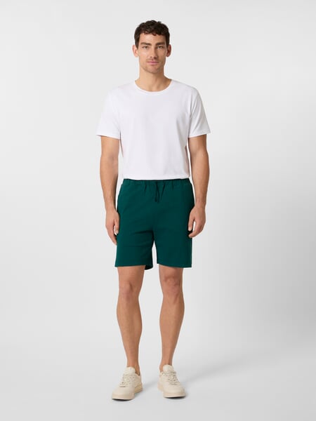 Herrenshorts Heavy Jersey Flaschengrün, Tragebild