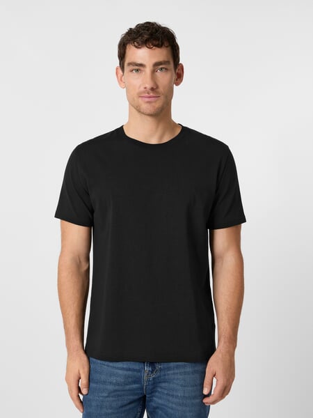 T-shirt homme en jersey lourd Noir, présenté sur un modèle