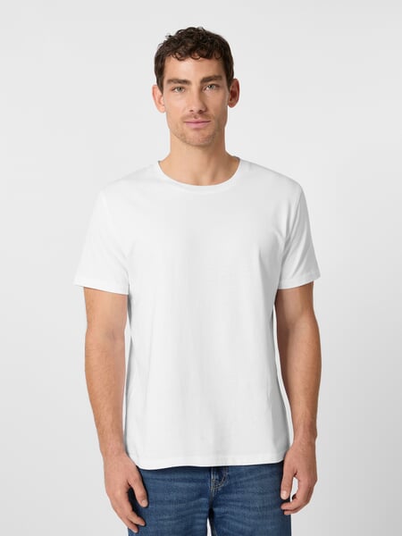 T-shirt homme en jersey lourd Blanc, présenté sur un modèle