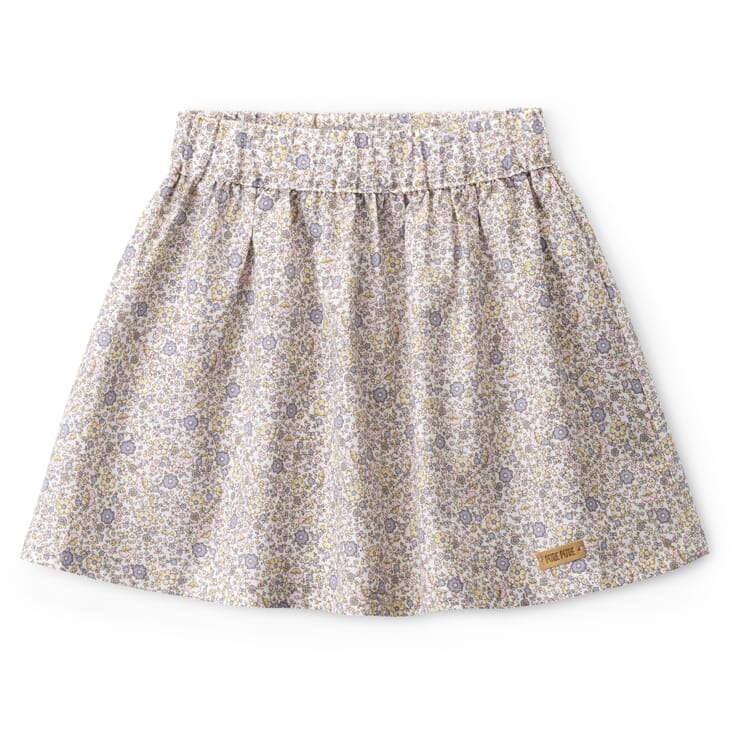 Jupe pour enfant en coton à fleurs, Bleu-vert