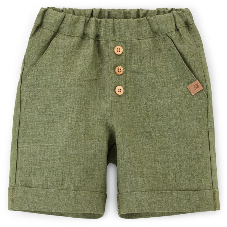 Kids shorts linen, Olive