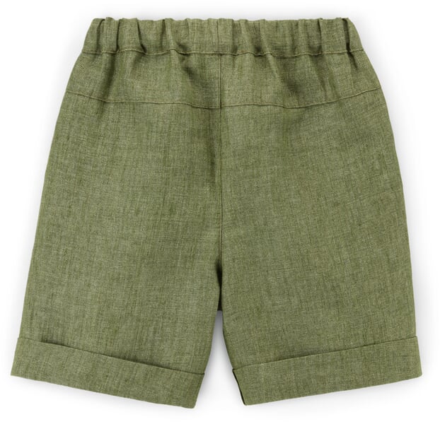 Short en lin pour enfants Olive