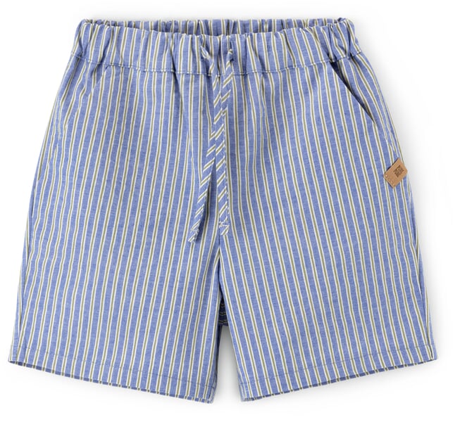 Kinder-Shorts Baumwolle gestreift Blau-Grün