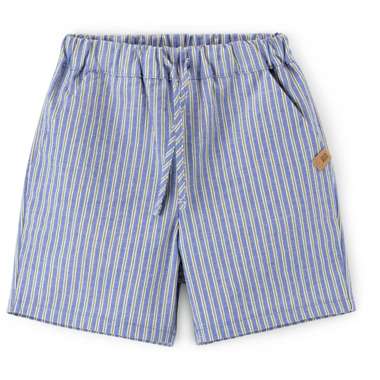 Pantalón corto de algodón a rayas para niños, Azul-verde