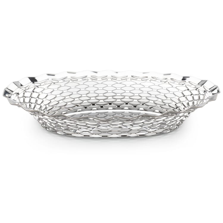 Französischer Brotkorb oval klein, Edelstahl