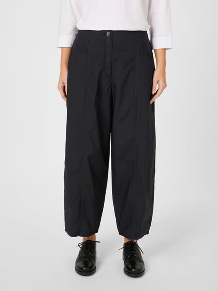 Women's Fabric Pants Midnight blue, presented on a model