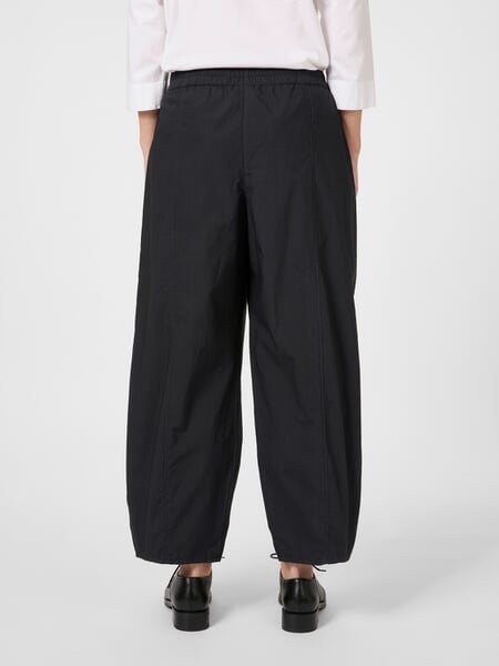 Women's Fabric Pants Midnight blue, presented on a model