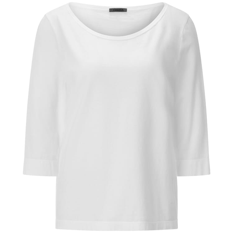 T-shirt femme manches trois-quarts, Blanc