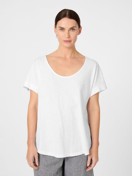 Camiseta de mujer de manga corta Blanco, Tragebild