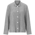 Damen-Leinenjacke gestreift Navy-Weiß