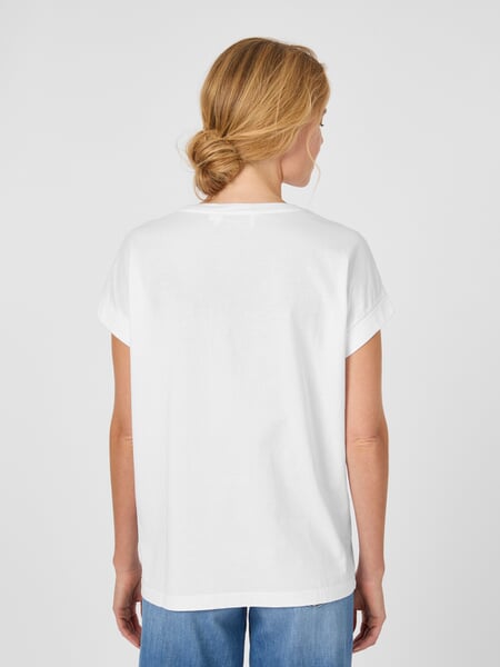 Dameskatoenen shirt Wit, gepresenteerd op een model