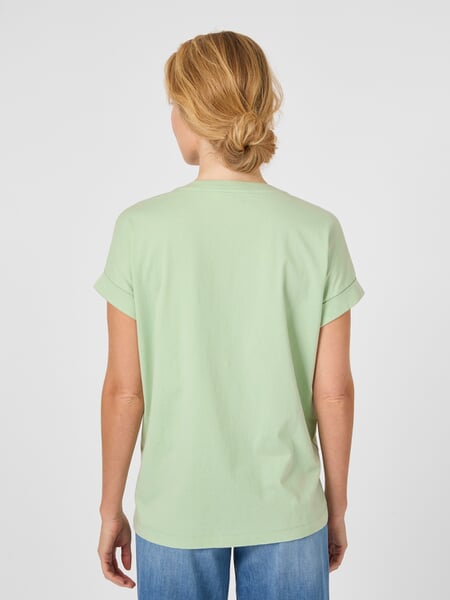 Women's Cotton Shirt Light green, presented on a model