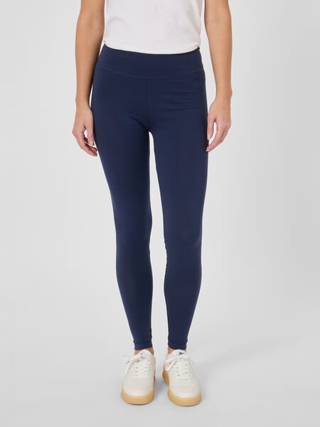 Damen-Jersey-Leggings Navy, Tragebild