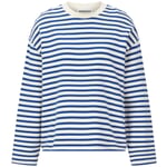 Ladies sweatshirt striped Blue-Nature