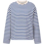 Ladies sweatshirt striped Blue-Nature