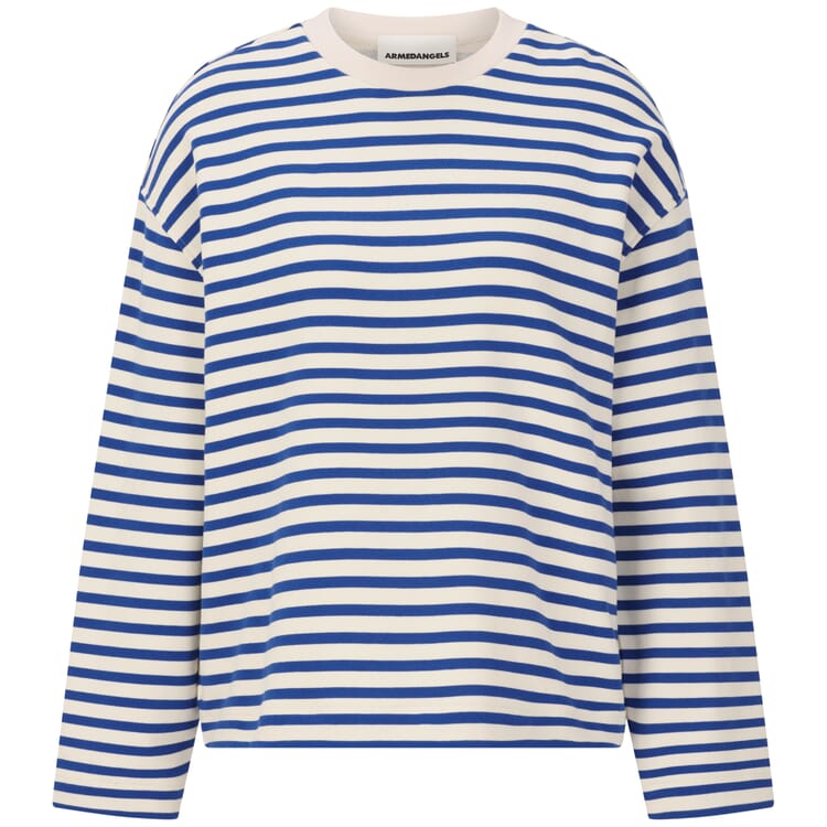 Sweat-shirt rayé pour femme, Bleu-nature