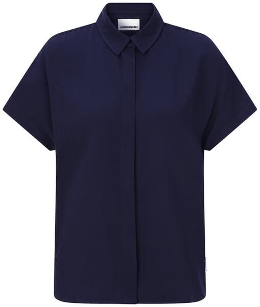 Ladies blouse short sleeve Navy