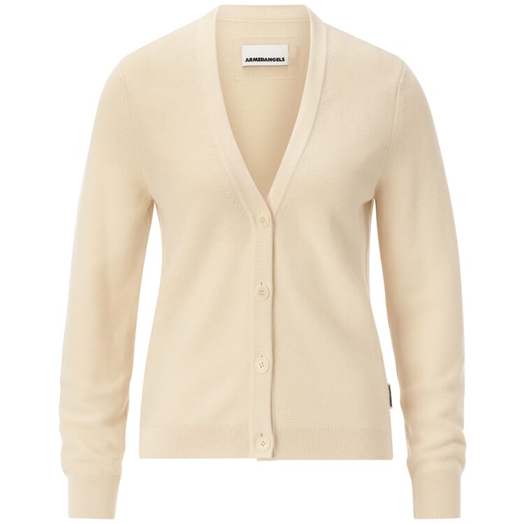 Cardigan en maille pour femme, en coton, Crème