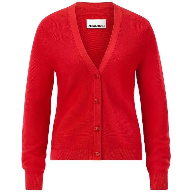 Ladies cotton cardigan, Red