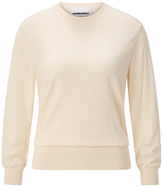Damen-Feinstrickpullover Cremeweiß