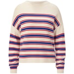Pull-over en maille pour femme à rayures Rouge et bleu