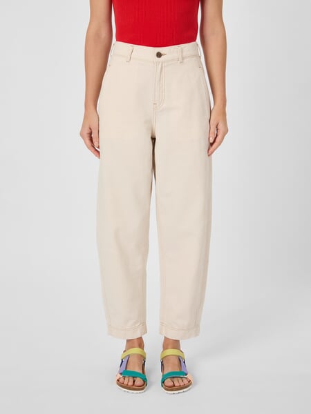 Women's Barrel Pants, Canvas Natural, presented on a model