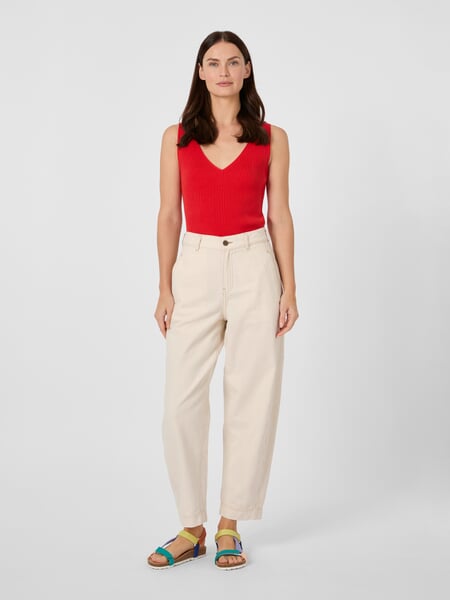 Pantalones Barrel para mujer de lona Natural, Tragebild