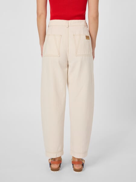 Women's Barrel Pants, Canvas Natural, presented on a model