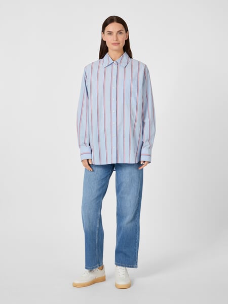 Blusa de mujer a rayas Azul claro, Tragebild