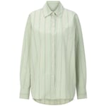 Blusa camisera de rayas para mujer Verde claro