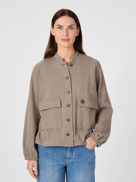 Women’s Blouson" Beige, presented on a model