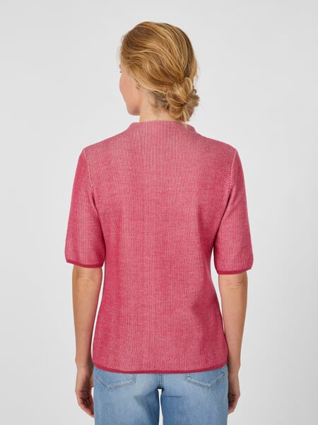 Damen-Strickshirt Halbarm Rot, Tragebild
