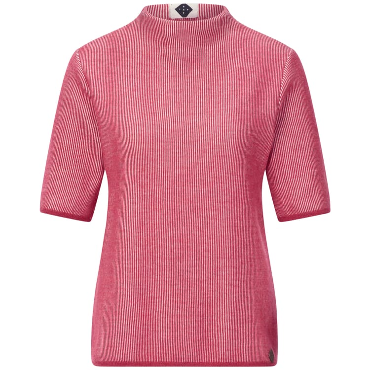 Ladies knitted shirt half sleeve, Red