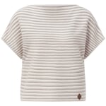 Camisa de punto a rayas para mujer Beige-crema