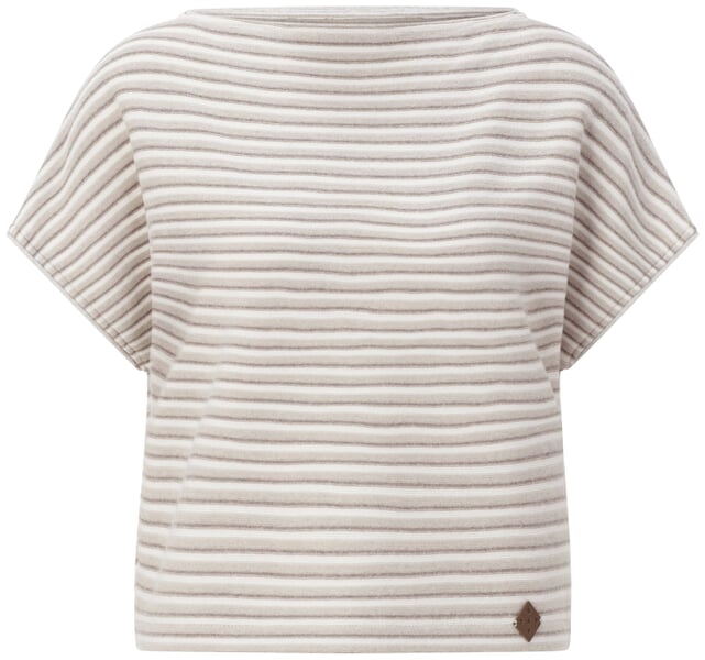 Stribet strikbluse til kvinder Beige-creme