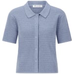 Polo en maille pour femme, boutonné Bleu clair