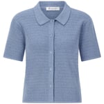 Polo da donna in maglia abbottonata Azzurro