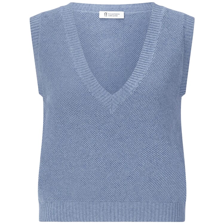 Damesgebreide vestjes, Lichtblauw