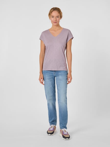 Damen-Jerseyshirt Flieder, Tragebild