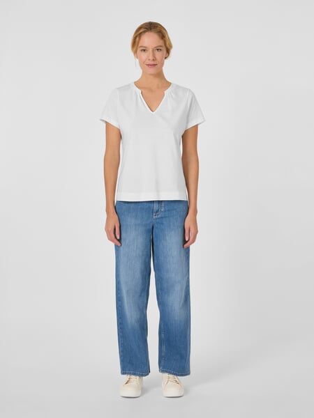 Damen-Jerseybluse Weiß, Tragebild