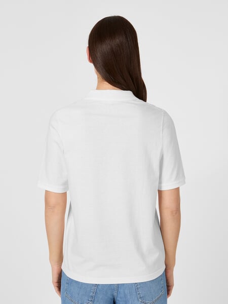 Damen-Jerseypolo Weiß, Tragebild