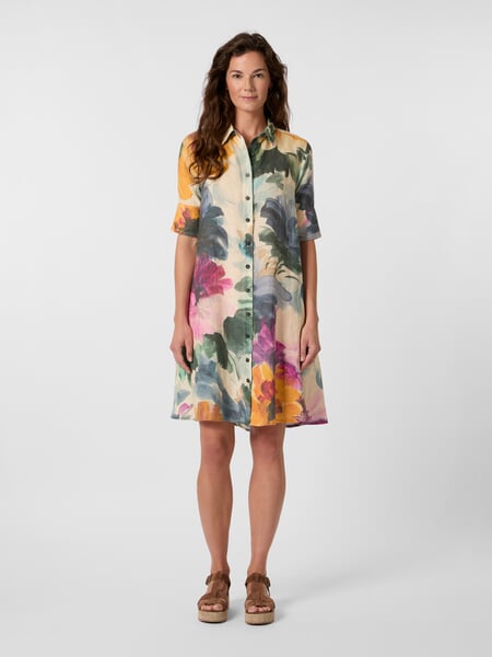 Women's Linen Dress Multicolor, presented on a model